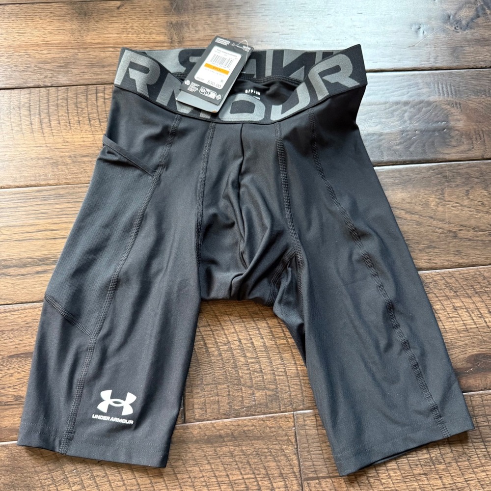 Under Armour Mens HeatGear Compression Long Shorts Black 1361602-001 NWT Size S